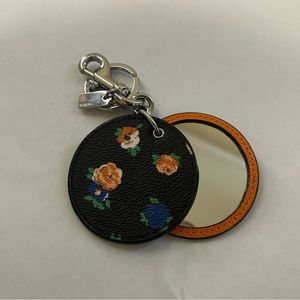 NWOT COACH FLORAL KEYCHAIN MIRROR INSIDE COLORFUL FLORAL PATTERN